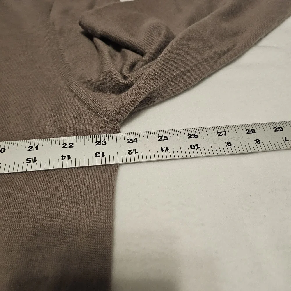 Kinross Cashmere Sweater Mens L*missing Size Tag*Taupe Beige V Neck Long Sleeve